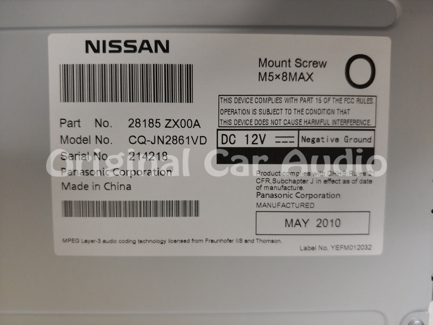 NEW 2009 2010 Nissan ALTIMA BOSE Radio RDS MP3 CD Player PY05F