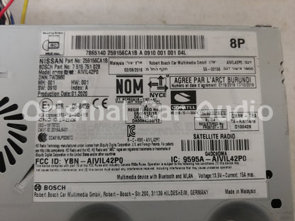2019 - 2022 Nissan Altima OEM NON-BOSE Touch Screen Navigation AM FM XM Receiver CAR PLAY