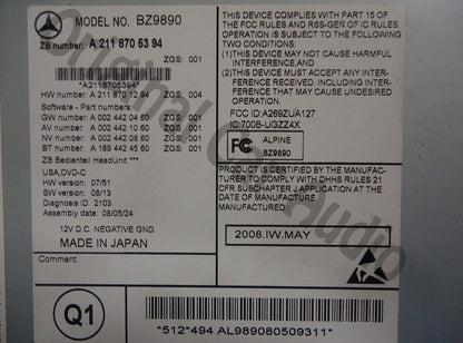 2009 CLS Class E Class MERCEDES-BENZ Factory OEM NAVIGATION DVD CD Player Receiver