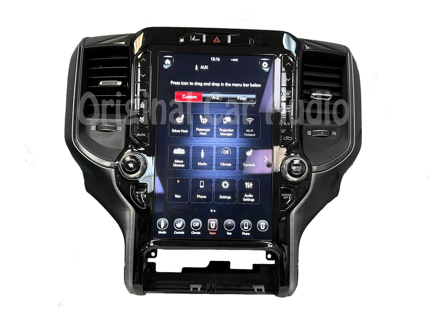 2019 - 2022 Dodge Ram 1500 OEM Navigation Center Stack 12" Touch Screen Display Control Panel W/ Bezel