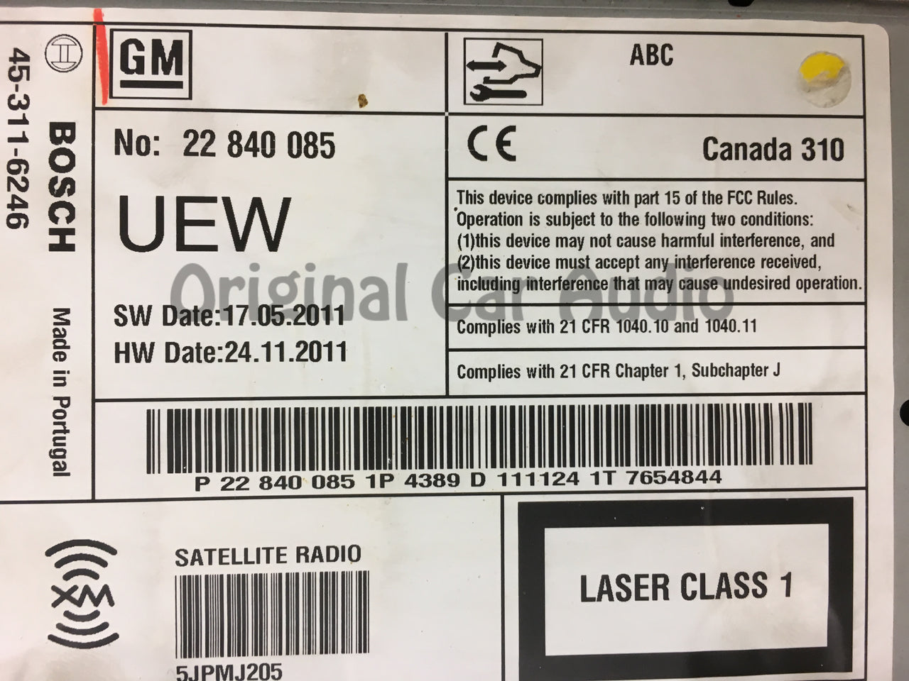 PRE-PROGRAMMED 2012 - 2013 Chevrolet GMC Buick OEM Navigation Single CD AM FM MP3 Radio Receiver Block