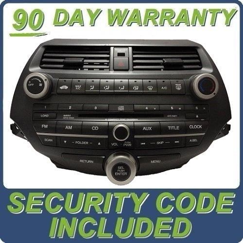2008 - 2010 Honda ACCORD OEM Radio RDS AUX MP3 6 Disc CD Player Climate Controls 3BA4 w/Trim & AC