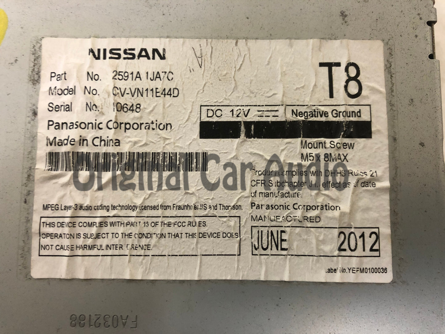 2012 - 2017 Nissan Quest OEM Bose AM FM Single CD Multi Media Radio Receiver