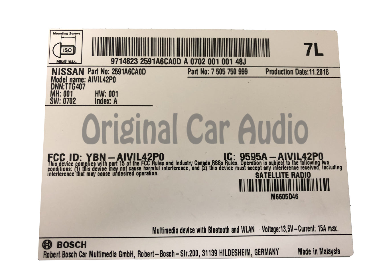 Repair 2019 - 2020 Nissan Altima Radio Receiver Touch Screen Volume REPAIR SERVICE ONLY