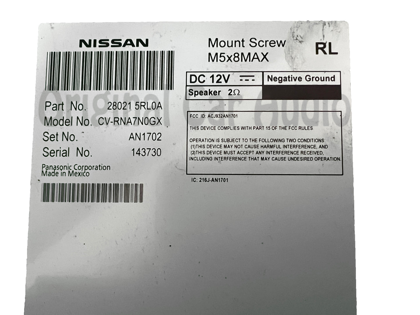 2018 - 2023 Nissan Kicks Versa OEM Display Audio Multi Media Bluetooth Radio Receiver