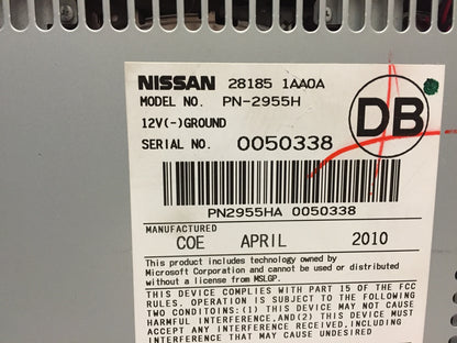 2009 - 2010 Nissan MURANO OEM AM FM Radio Stereo AUX MP3 6 Disc CD Changer Receiver CY25D, 28185 1AA0A, 281851AA0A, 28185-1AA0A, PN-2955H, PN 2955H, PN2955H