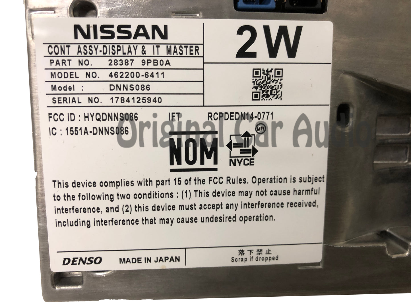 2016 - 2018 Nissan Pathfinder OEM Non-Nav Radio Infotainment Touch Screen Display Monitor Blemished