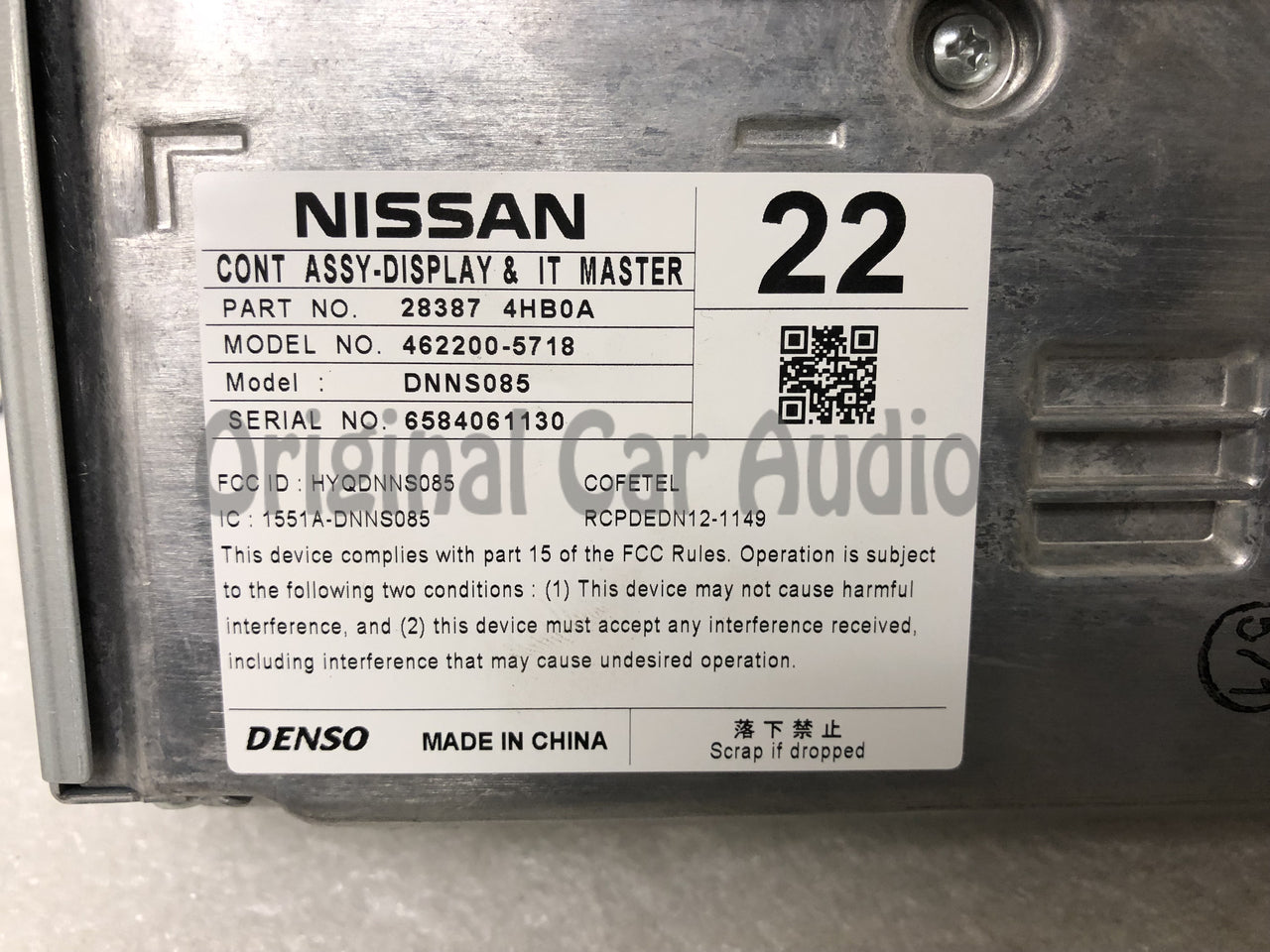 2014 - 2016  Infiniti Q50 OEM Navigation Radio Touch Screen Information Display