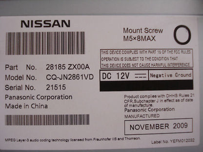2009 2010 Nissan ALTIMA BOSE Radio RDS MP3 CD Player PY05F 09 10