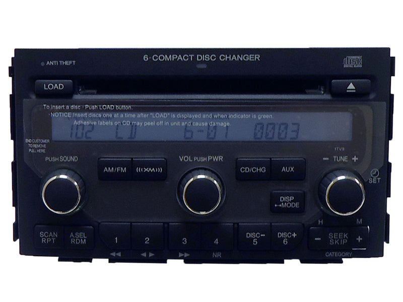 NEW Honda Pilot XM Radio Satellite Stereo AUX Input 6 Disc CD Changer Player 1TV9 39100-S9V-A610