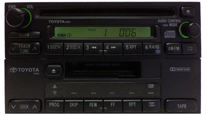 TOYOTA AM FM Radio CD Player 51800 4Runner Avalon Camry Celica Mr2 Seuoia Solara Sienna Tacoma Tundra Rav4 T100 1990 1991 1992 1993 1994 1995 1996 1997 1998 1999 JBL PREMIUM AMPLIFIER W/Cassette Player