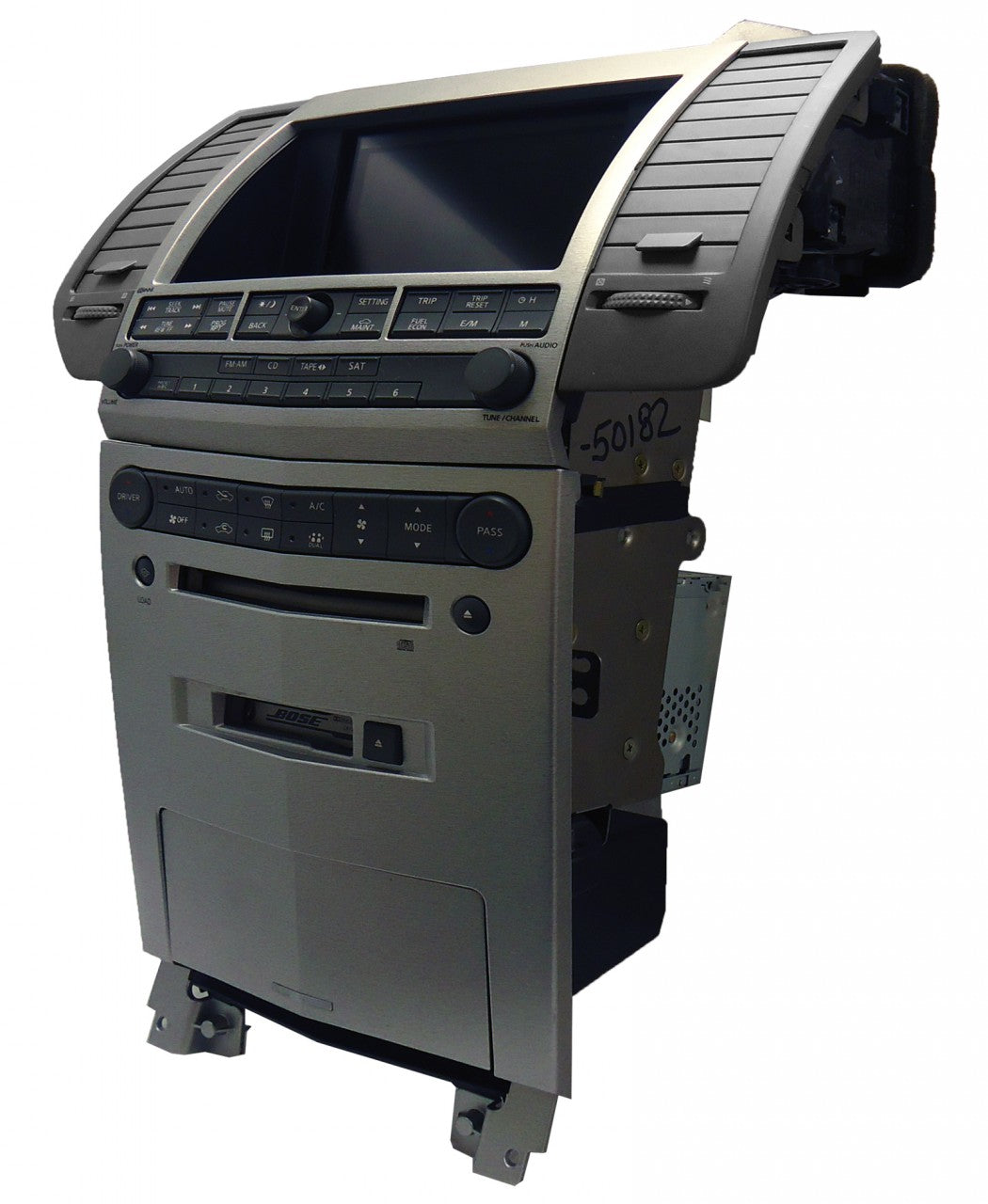 04 05 06 Nissan Maxima Radio Tape and 6 CD player Screen Display Buttons Bezel Full Unit BOSE GREY