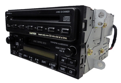 TOYOTA AM FM Radio Cassette Tape 6 CD Disc Player A56409 16408 74834 4Runner Avalon Camry Celica Mr2 Seuoia Solara Sienna Tacoma Tundra Rav4 T100 1990 1991 1992 1993 1994 1995 1996 1997 1998 1999