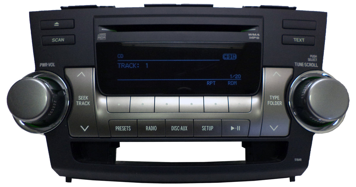 2011 2012 Toyota HIGHLANDER OEM Radio AUX MP3 CD Player Receiver 518AR 86120-48M30-C0