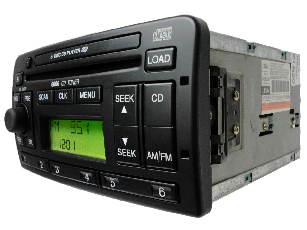02 03 04 Ford FOCUS Radio 6006 CD Tuner 6 Disc CD Changer Player Stereo 3S4F-18C815-AG Spring Mint NA