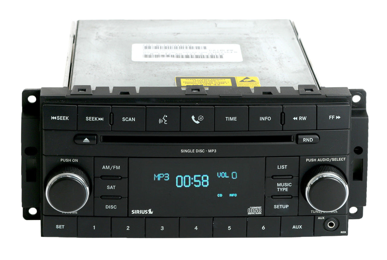 2007 - 2012 Chrysler Jeep Dodge OEM AM FM Radio AUX Satellite MP3 CD Player Receiver RES