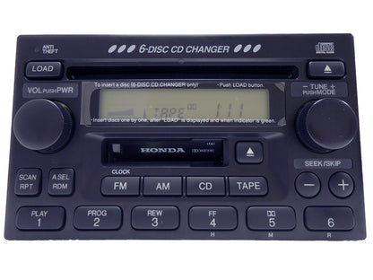 BRAND NEW FACE Honda Accord Civic CRV Radio Tape and 6 Disc CD Changer 1998-2005