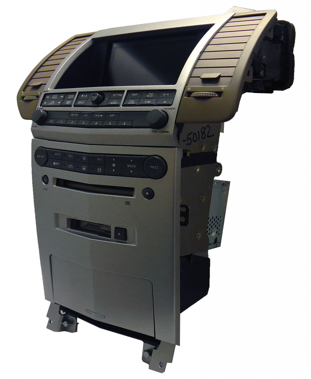 2004 2005 2006 Nissan Maxima Radio Tape and 6 CD player Screen Display Buttons Bezel Full Unit BOSE TAN BEIGE