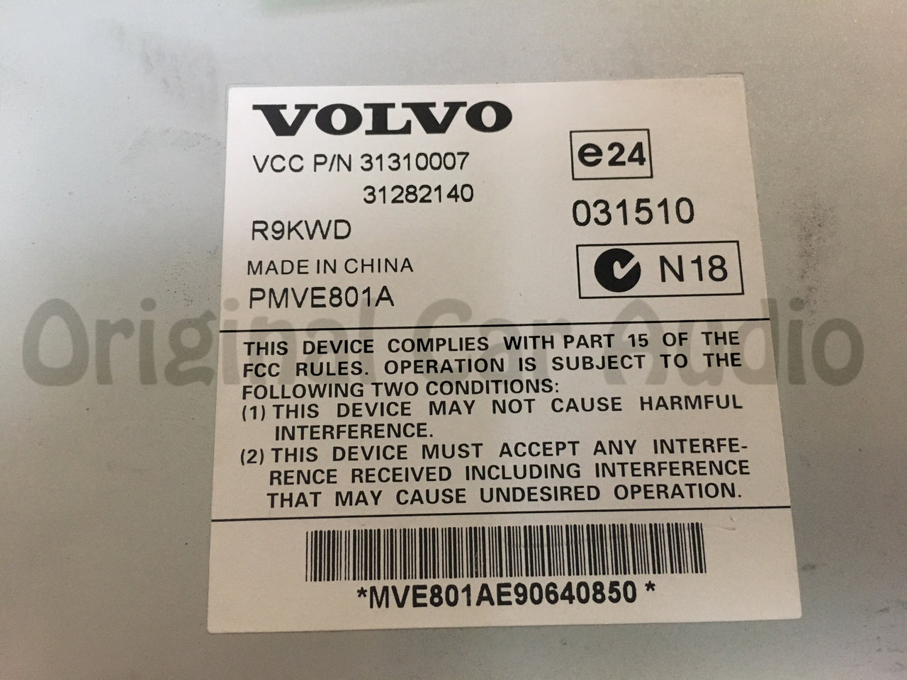 2009 Volvo C30 Audio Amplifier 31310007 31282140