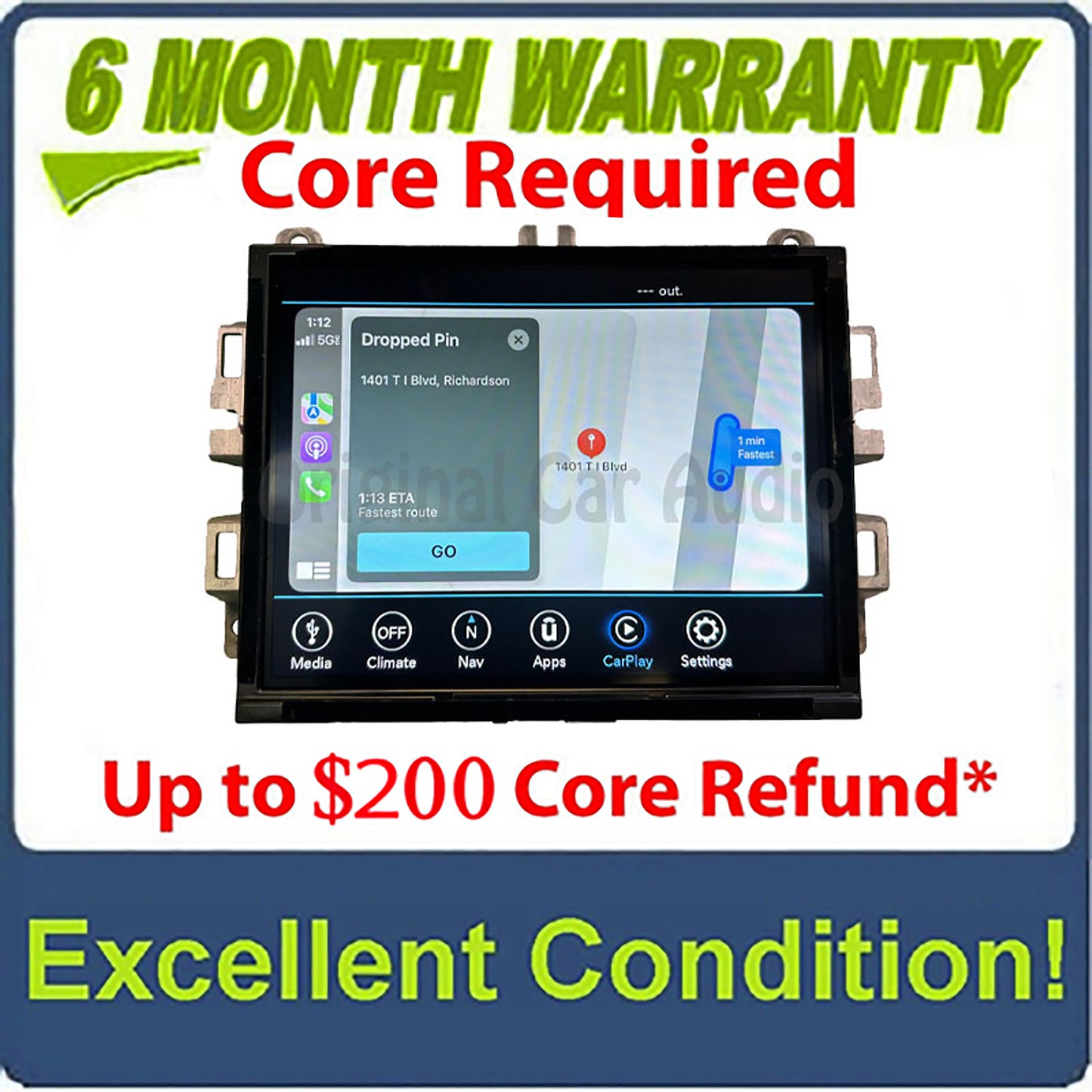 2018-2020 Dodge Durango OEM Navigation AM FM Radio Touch Screen Media Display VP4R-A
