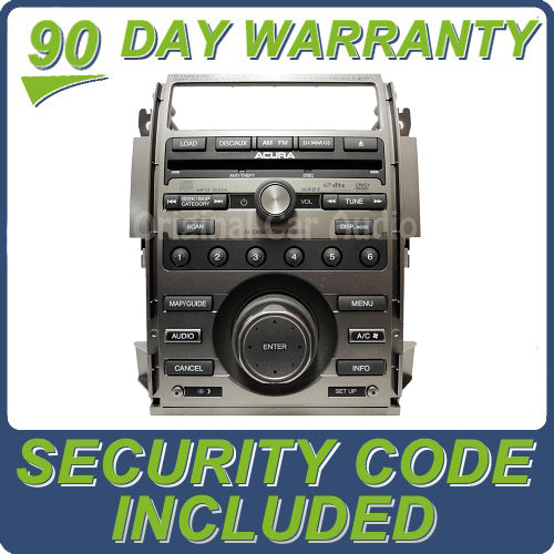 Acura XM navigation radio 6 disc CD changer DVD MP3 4XLA