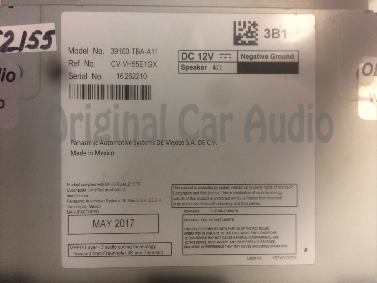 2016 - 2018 Honda Civic OEM Bluetooth Radio Media Receiver