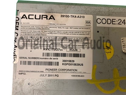 2012 - 2014 Acura TL OEM Premium Sound Multi Media Navigation Radio Receiver 3PB1