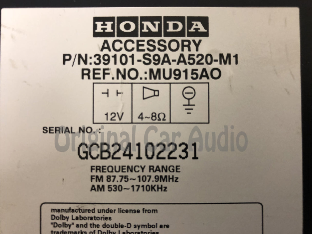1998 - 2004 Honda CRV Accord Radio Tape Auxiliary Input Cassette