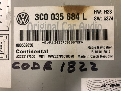 2010 - 2015 Volkswagen VW Jetta Passat OEM Fender Premium Sound RNS-510 Navigation GPS Touch Screen Radio Receiver (Blemishes)