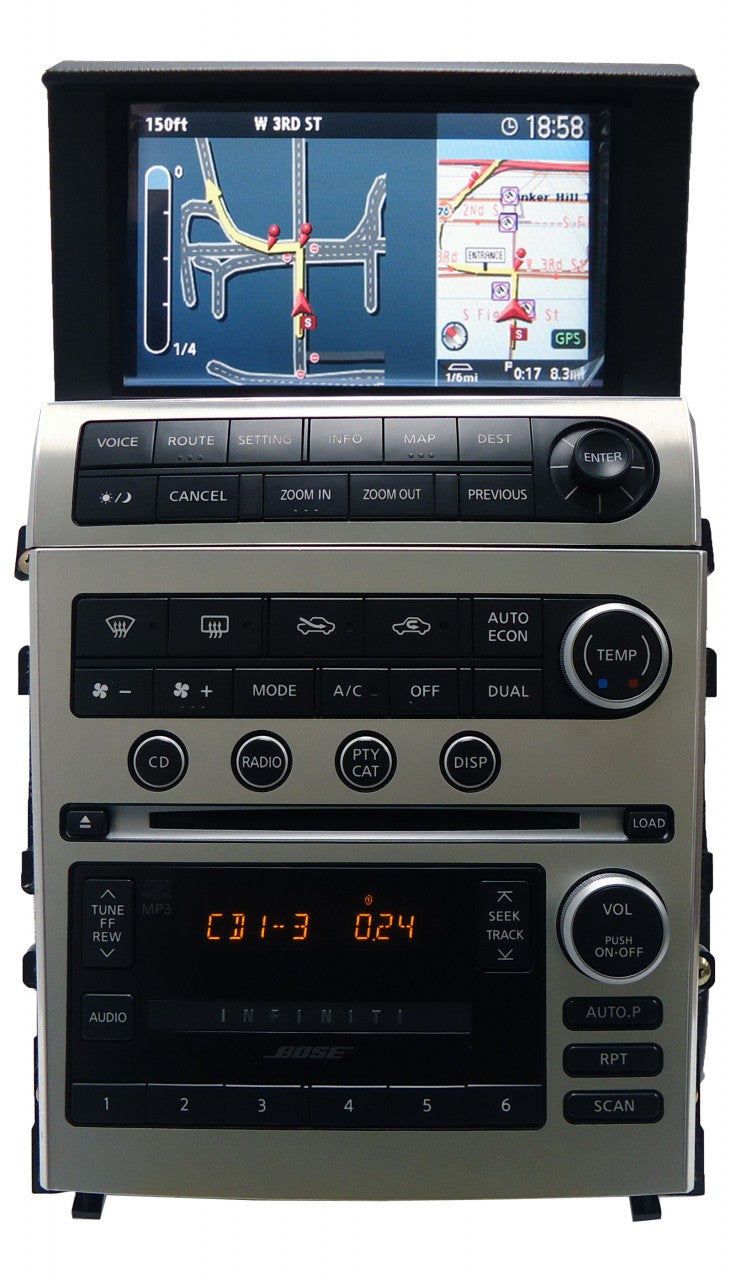 2005 - 2007 INFINITI G35 G35 Radio BOSE Stereo Navigation GPS Screen 6 Disc Changer MP3 CD Player