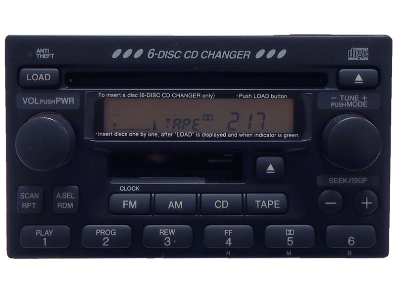 NEW Honda Accord CR-V Prelude Odyssey S2000 Radio, Tape and 6 CD Changer 1999 2000 2001 2002 2003 2004 2005 2006