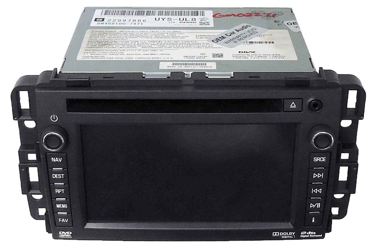 UNLOCKED 2012 2013 Chevy GMC OEM Navigation GPS XM Radio Bluetooth USB DVD AUX Stereo AM FM SAT - ANALOG