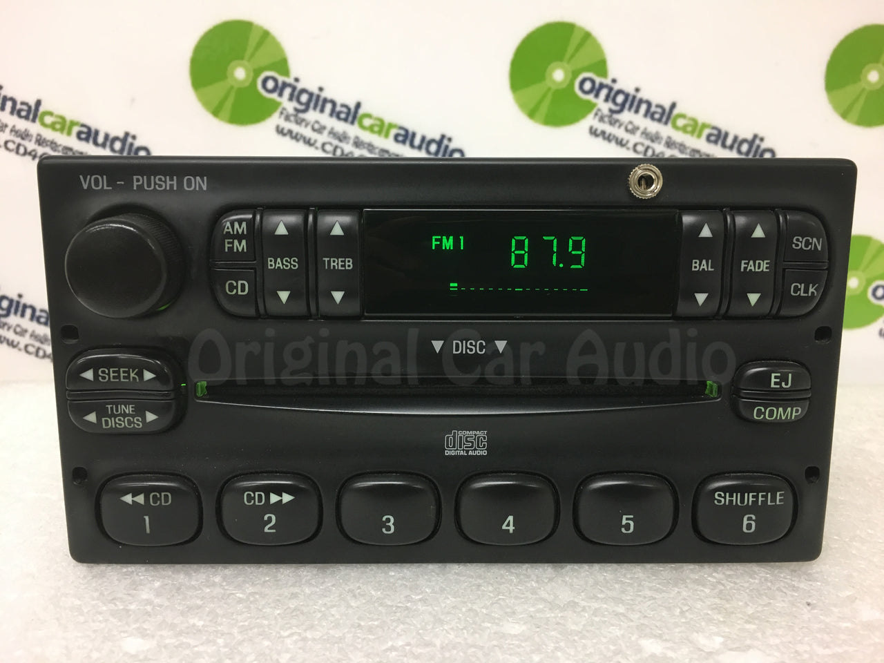 1998 - 2005 Ford Lincoln Mercury  Radio Single CD Player WITH ADDED AUX and Bluetooth Adapter