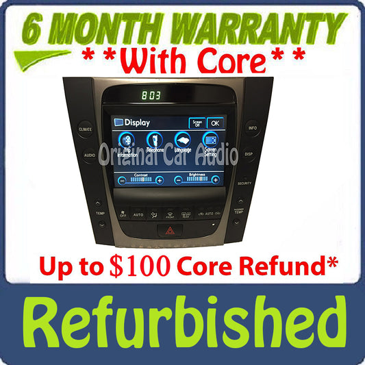 Refurbished 2006 - 2008 Lexus Display Screen Monitor with Climate Controls OEM