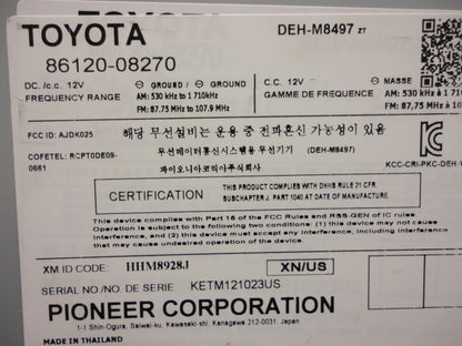 Toyota Sienna LE SE XLE MP3 WMA Radio AUX RDS CD Player 2011