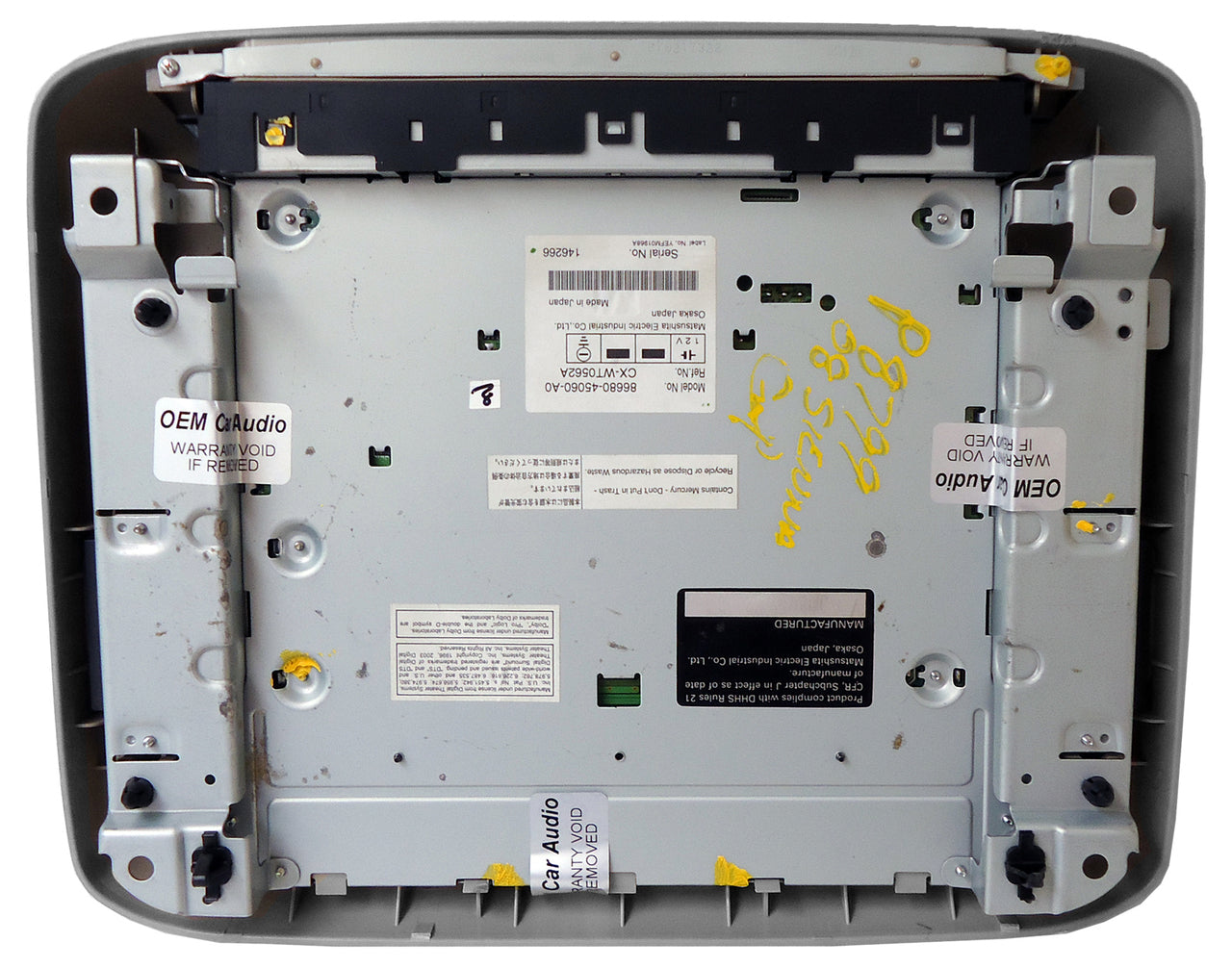 TOYOTA Sienna Overhead AUX DVD Player Grey 06 07 08 09 10 11 12