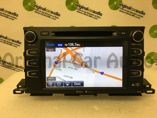 2014 2019 14 19 Toyota Highlander OEM Gracenote GPS Navigation HD AM FM Radio Receiver Bluetooth CD Player 57063