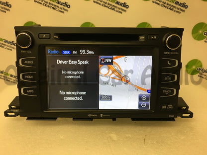 Refurbished 2014 - 2019 Toyota Highlander OEM Gracenote GPS Navigation HD AM FM Radio Receiver Bluetooth CD Player 57063