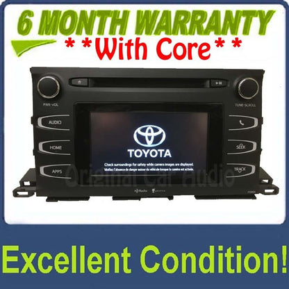 2014 - 2019 Toyota Highlander OEM Bluetooth AM FM SAT HD Radio Gracenote Receiver
