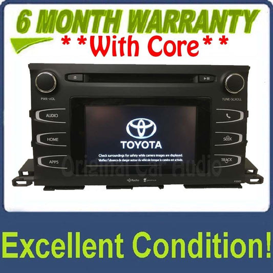2014 - 2019 Toyota Highlander OEM Bluetooth AM FM SAT HD Radio Gracenote Receiver