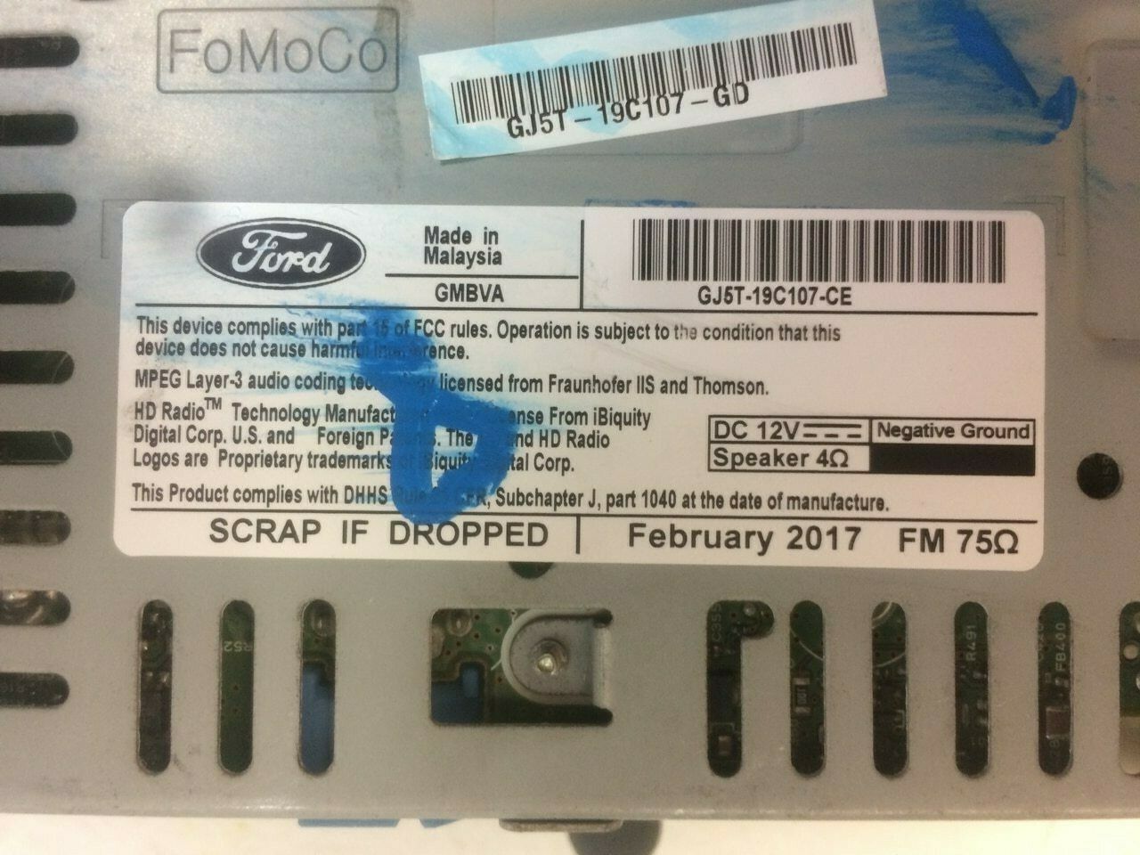 2017 - 2018 Ford Escape OEM AM FM SAT Radio CD Player Receiver SONY