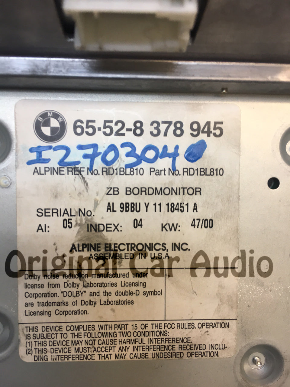 2000-2003 BMW E53 E46 X5 3 Series Touch Screen Navigation Cassette Radio Player OEM