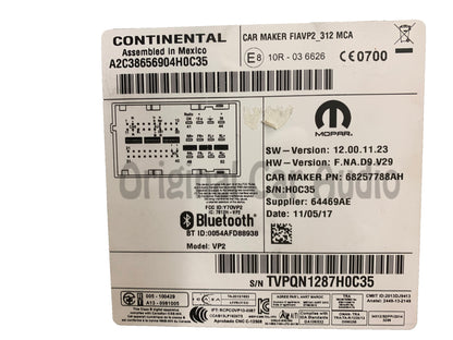 2016 - 2019 Fiat 500 OEM Radio Receiver VP2 AM FM Multi Media