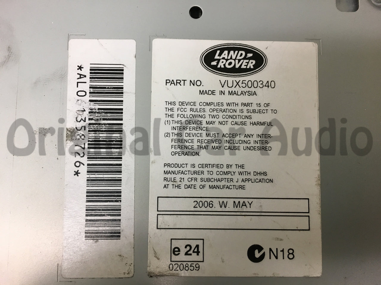 2006 - 2008 Range Rover Sport OEM 6 CD Harman Kardon Radio VUX500340