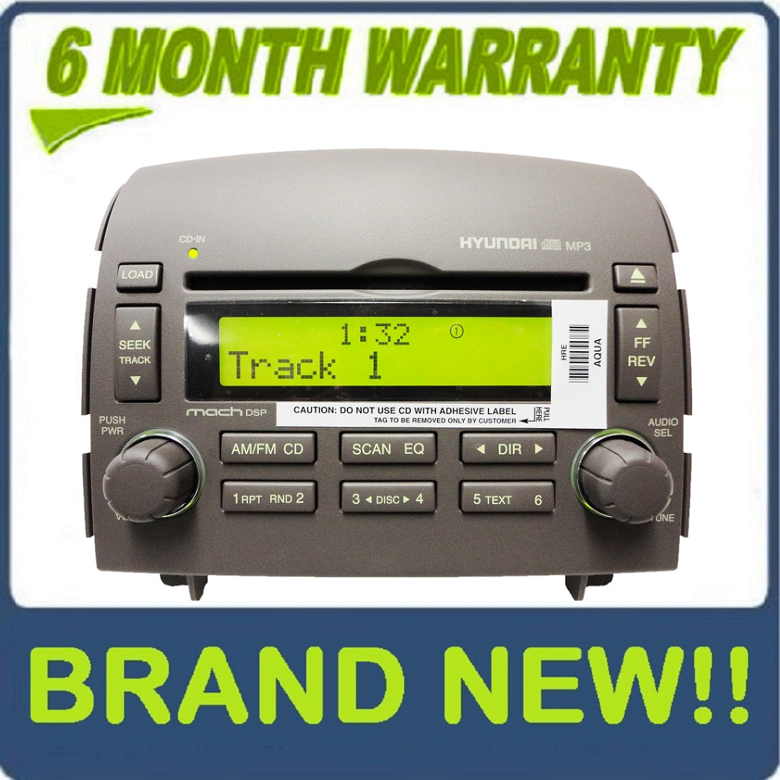 Brand New 06 07 08 Hyundai Sonata OEM Radio 6 Disc MP3 CD Player 96190-0A100QZ GREY