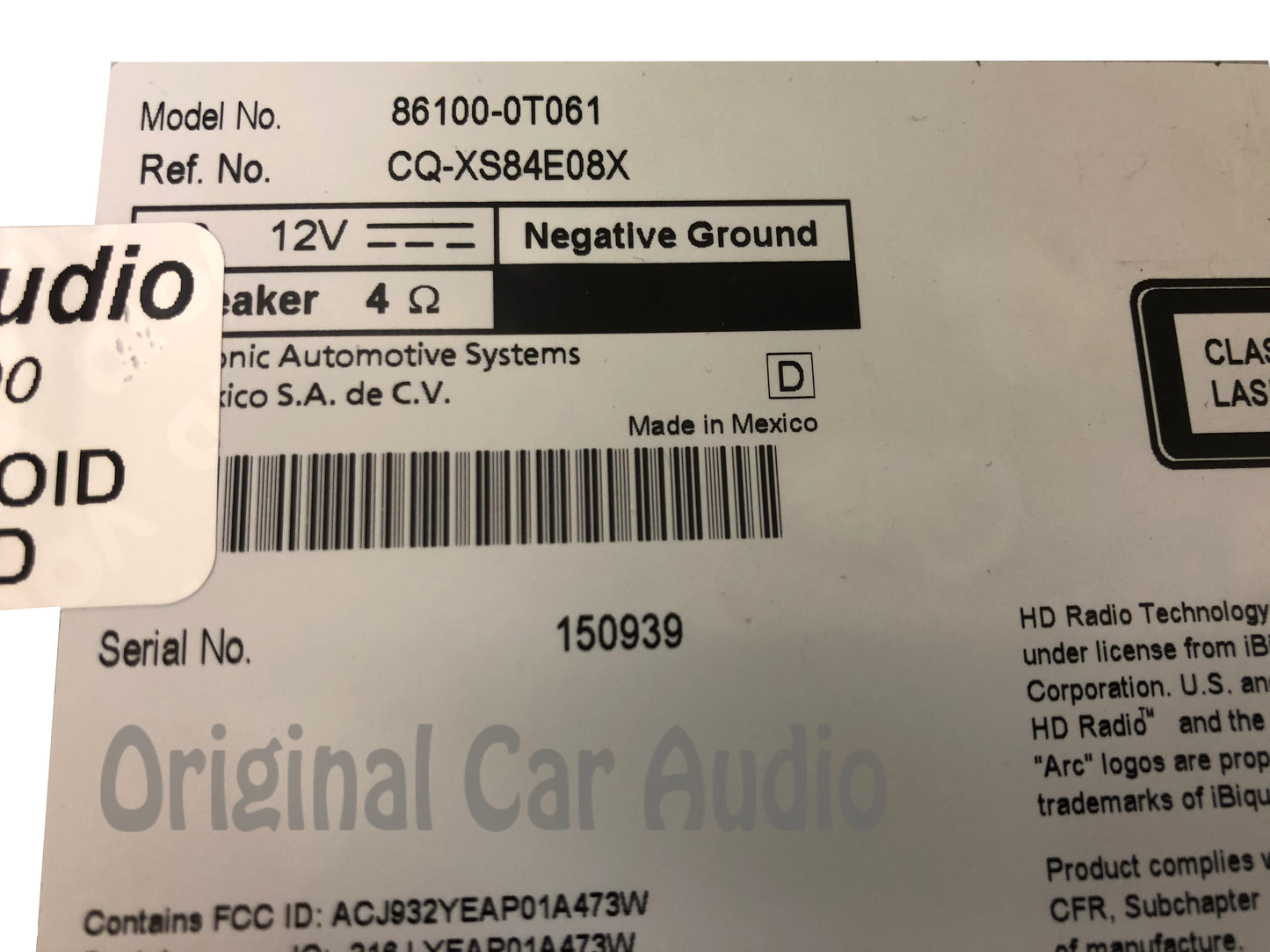 2014 - 2017 Toyota Venza OEM Touch Screen Navigation CD Radio Media Receiver 510020