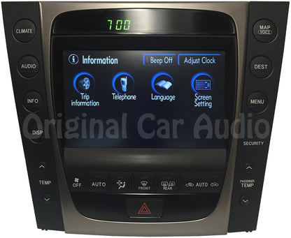 2007 - 2009 Lexus GS430 GS350 Navigation Information Display Screen Climate Controls