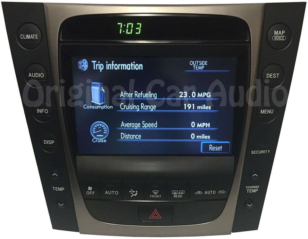 Refubrished 2007 - 2009 Lexus GS430 GS350 Navigation Information Display Screen Climate Controls