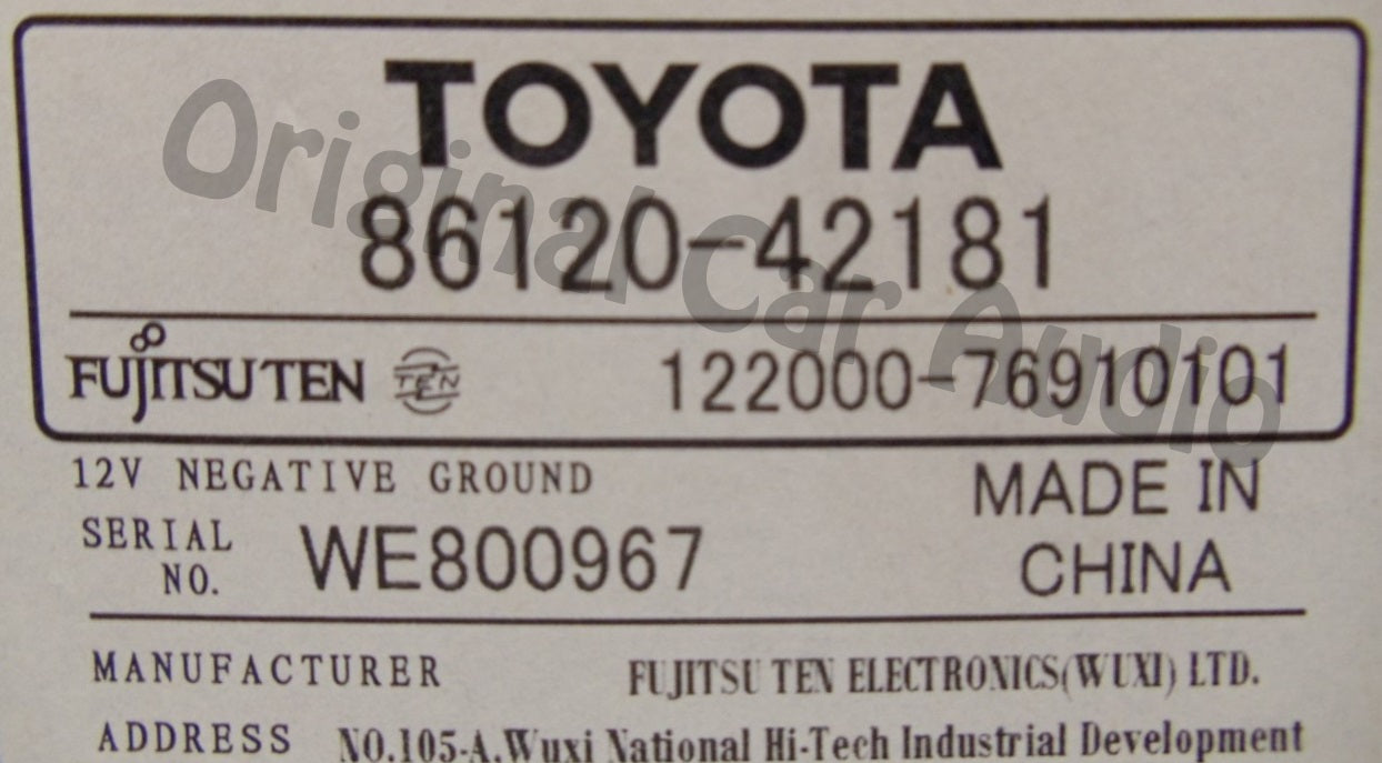 Toyota RAV4 JBL Radio MP3 6 Disc CD Changer AUX 11822