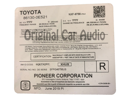 2018 - 2019 Lexus RX350 RX450H OEM Navigation Gracenote AM FM XM HD Radio Receiver P11751